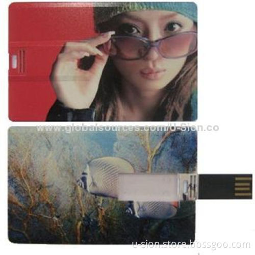 Free Logo Printing Business Card USB Flash Drive for Promotions with 20Mbps Reading Speed